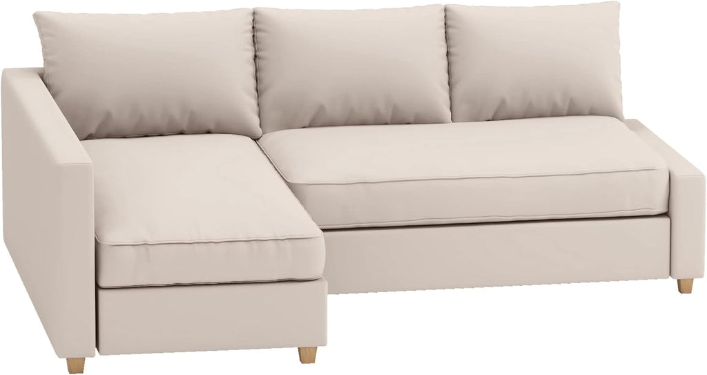 Durable Polyester Flax Friheten Sleeper Sofa Cover Replacement is Compatible with IKEA Friheten Sofa Bed, Or Corner, Or Sectional Slipcover. Sofa Cover Only (Light Beige Right Chaise)