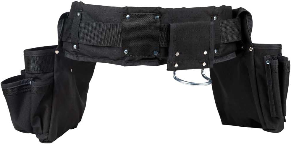 Klein Tools 5710L Electrician's Padded Tool Belt/Pouch Combo, 27 Pockets, 4-Piece, Large, Reinforced Bottom Pouches, Heavy Duty Nylon Webbing, Double Stitched