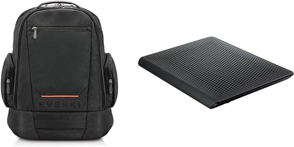 Everki ContemPRO 117 Large Spacious 18.4-Inch Gaming or Workstation Laptop Backpack & Targus Portable Chill Mat HD3 Gaming with 3 Ultra-Quiet Fans and Integrated Airflow Ventilation