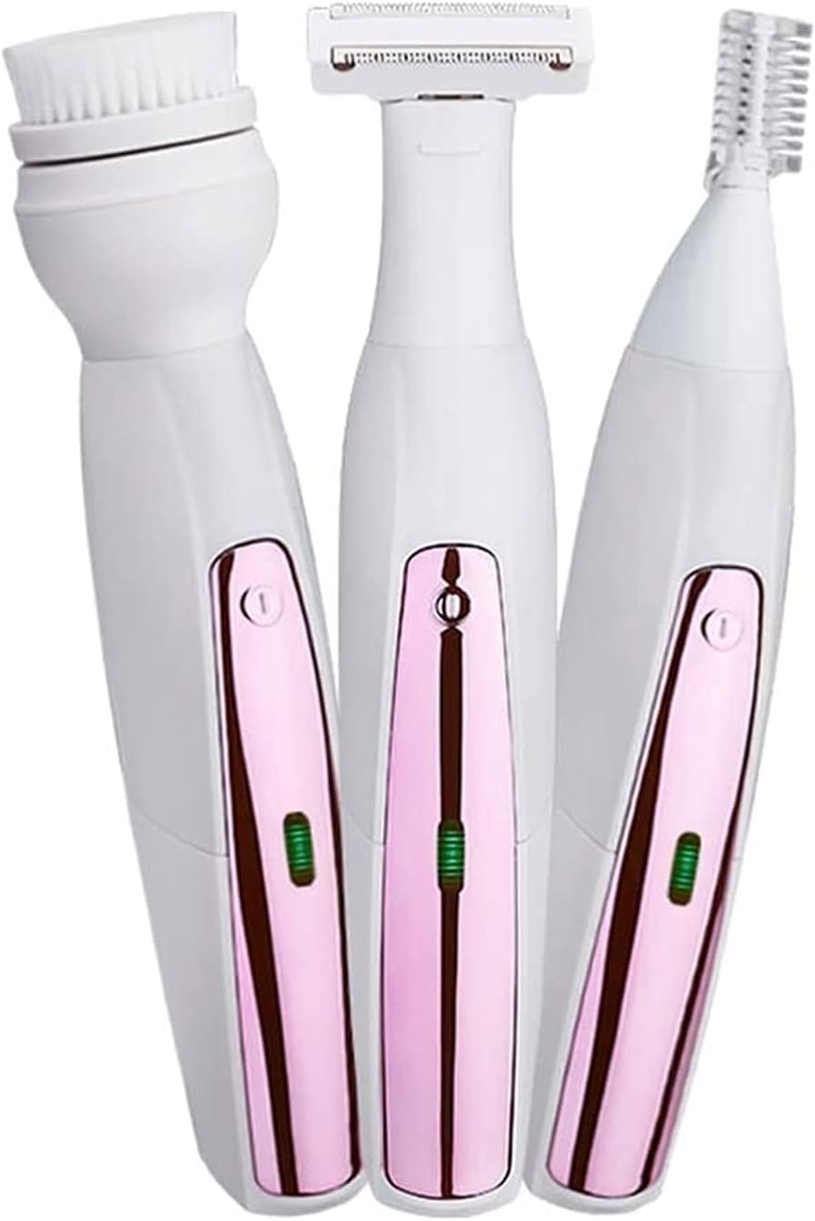 Epilator, Wet& Dry Electric Hair Removal, Rechargeable Lady Cordless 3 in 1 Shaver Women' s Razor Bikini Trimmer for Leg Armpit Hair Wet and Dry Waterproof