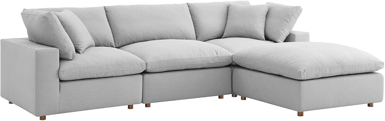 Modway Commix Down-Filled Overstuffed Upholstered 4-Piece Sectional Sofa