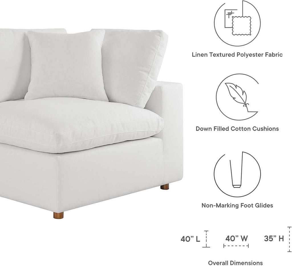 Modway Commix Down-Filled Overstuffed Upholstered 4-Piece Sectional Sofa