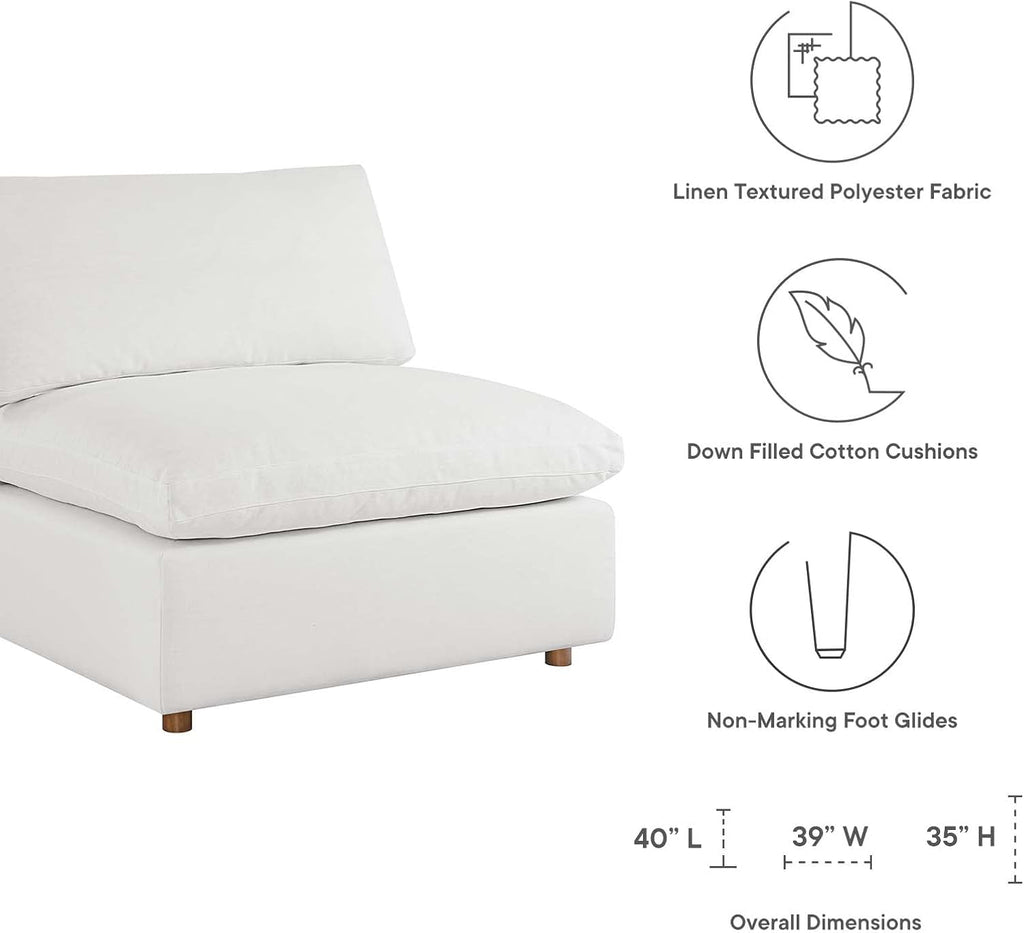 Modway Commix Down-Filled Overstuffed Upholstered 4-Piece Sectional Sofa