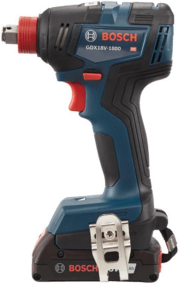 Bosch 18V GDX18V Two-In-One 1/4 Inch and 1/2 Inch Bit Socket Impact Driver Wrench Kit with Standard Power Battery and Focused LED Light (Renewed)