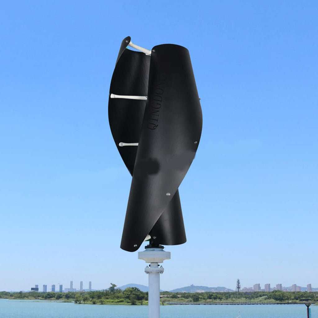 WANGYONGQI New Black Wind Turbine Generator, 1000W 12V 24V 48V Spiral Vertical Wind Turbine Magnetic Levitation Upright Wind Generator for Home Camping