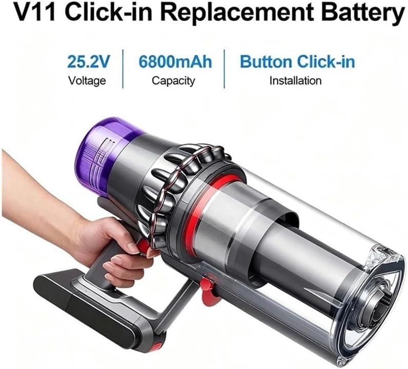 6800-9800mAh 25.2V Lithium Click-in Replacement Battery Compatible for Dyson V11, V15, SV22, SV28, SV29, V15 Absolute, SV15, SV16, SV17, Fluffy, Animal Cordless Vacuum Cleaners(V11-9800mAh-3PCS)