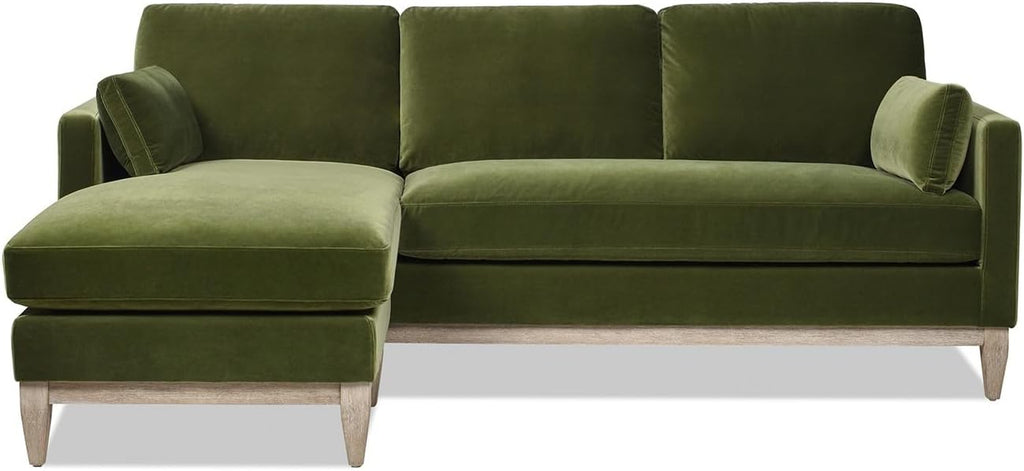 Jennifer Taylor Home Knox 89' Modern Farmhouse Reversible Chaise Sectional Sofa, Olive Green Performance Velvet