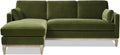 Jennifer Taylor Home Knox 89' Modern Farmhouse Reversible Chaise Sectional Sofa, Olive Green Performance Velvet