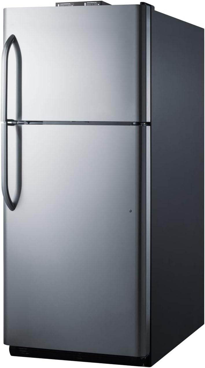 Summit Appliance BKRF21W 30' Wide 21 Cu.Ft. Break Room Refrigerator-Freezer in White with NIST Calibrated Alarm/Thermometers, Interior Light, Adjustable Shelves, Adjustable Thermostat