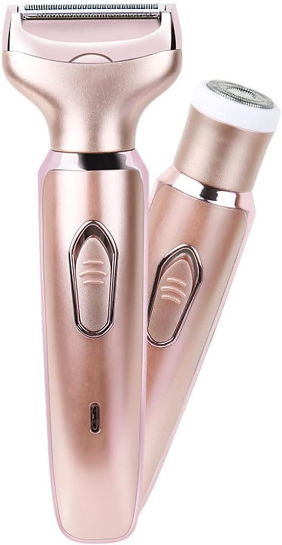Electric Razors for Women, Electric Shaver for Women, Painless 2 in 1 Hair Trimmer for Face Eyebrow Mustache Beard Arm Leg Armpit Bikini, Cordless Portable Rechargeable Hair Clipper Wet & Dry