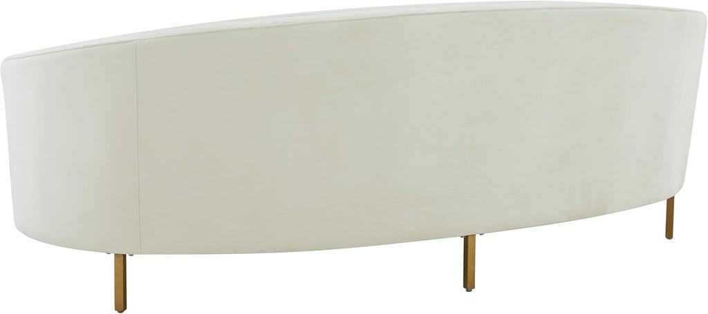 SAFAVIEH Couture Collection Primrose Cream Velvet/Gold Curved Sofa (Fully Assembled)