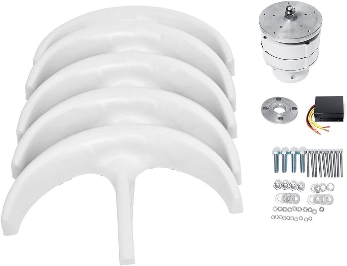 Wind Turbines Generator 1000W 12V/24V Wind Turbine Generator 5 Blades Wind Turbine Generator Lantern Vertical Axis Motor Kit for Home Hybrids Streetlight Use Electromagnetic (3 With off grid system)
