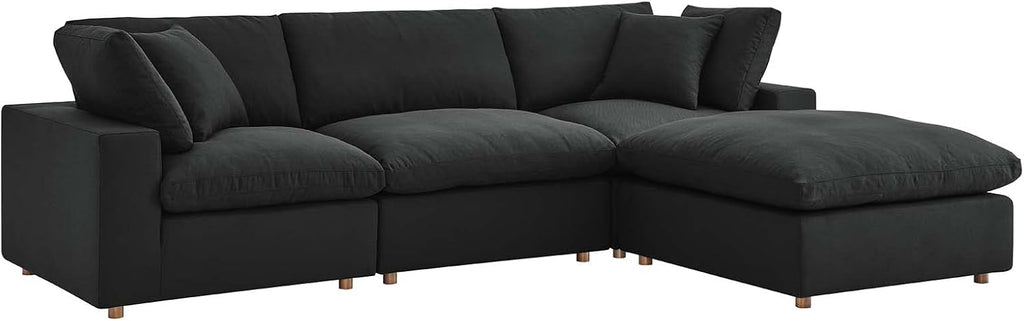 Modway Commix Down-Filled Overstuffed Upholstered 4-Piece Sectional Sofa