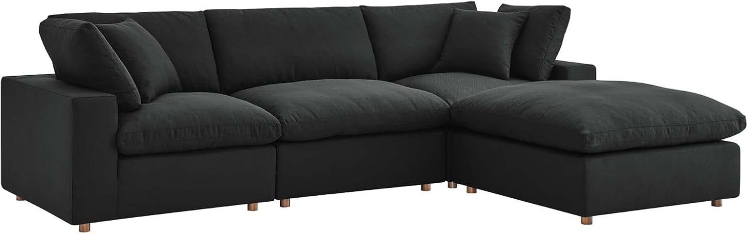 Modway Commix Down-Filled Overstuffed Upholstered 4-Piece Sectional Sofa