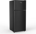 Cucina Magica Mini Fridge with Freezer, 3.8 Cu.Ft Small Fridge, Energy Saving, Low Noise,7 Adjustable Thermostat, Double Door Small Refrigerator for Dorm, Bedroom, Office