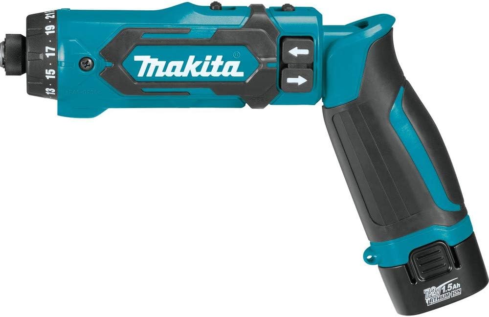 Makita DF012DSE 7.2V Lithium-Ion Cordless 1/4' Hex Driver-Drill Kit with Auto-Stop Clutch