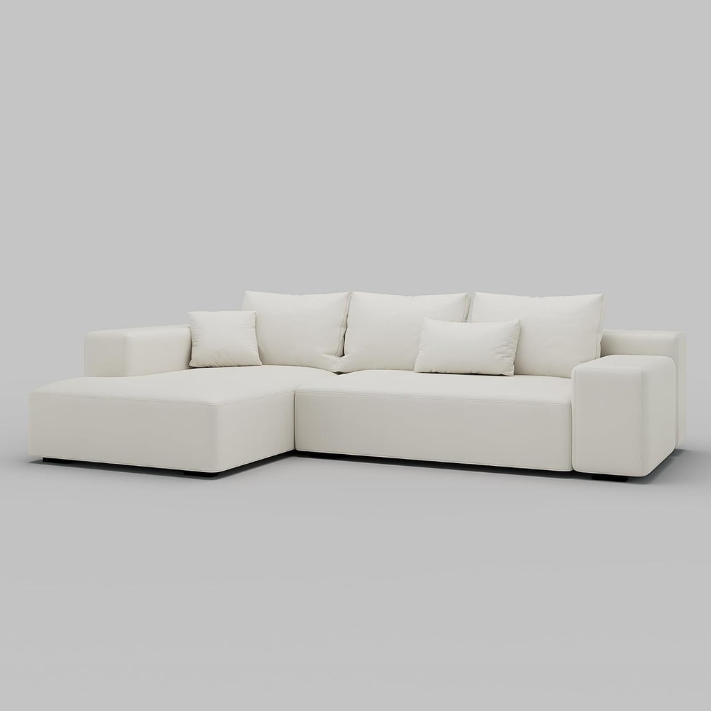 Acanva Modern Oversized Modular L Shaped Sectional Sofa Set for Living Room, Minimalist Style Comfy 4-Seat Corner Couch, Left Chaise, Vegan Leather