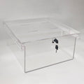 CiaoHER Extra Large Clear Acrylic Refrigerator Medicines Insulin Narcotics Storage Lock Box with Two Keys and Mounting Hardware，16''D x 14''W x 8''H