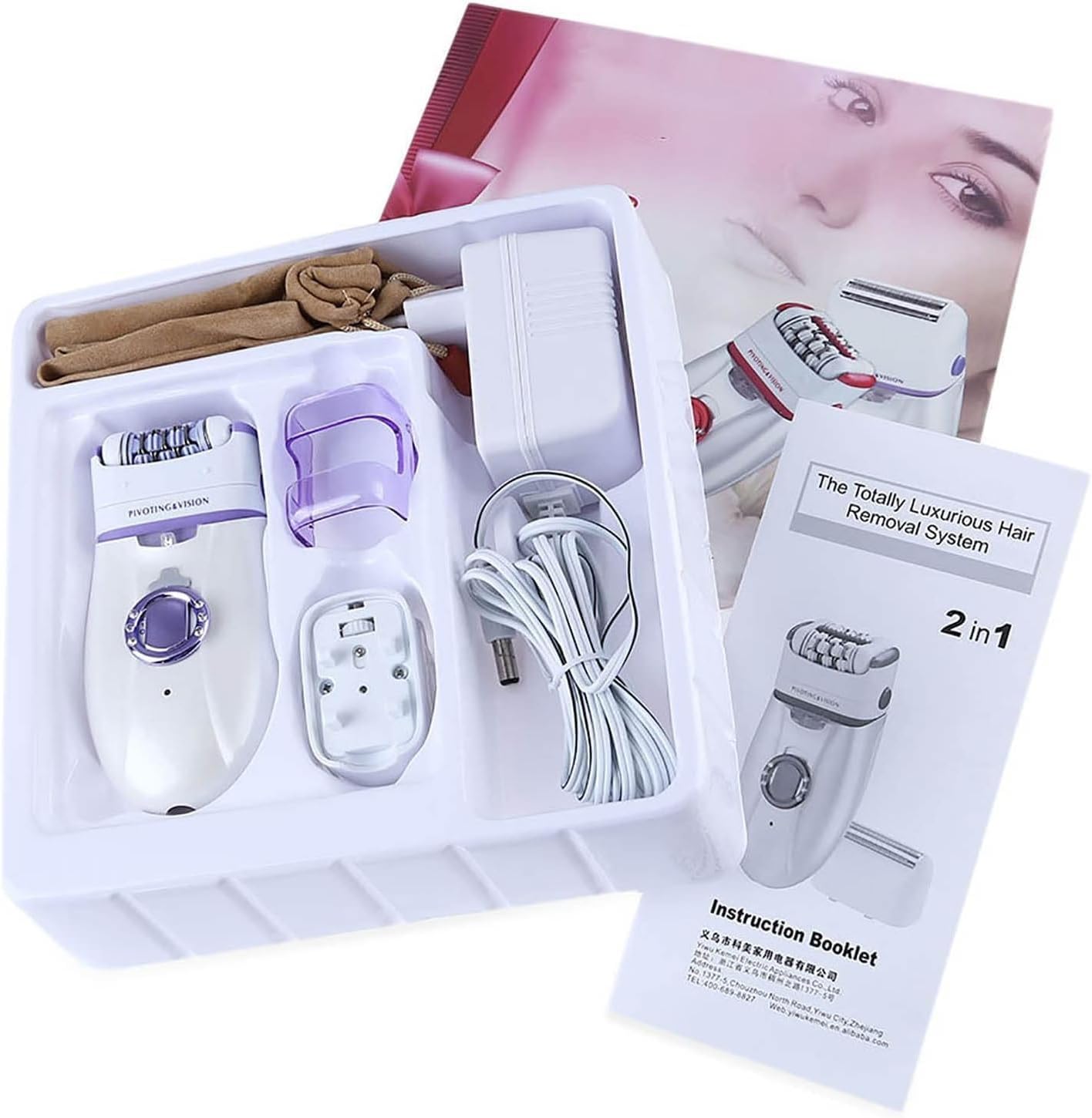Epilator Razor Trimmer - Hair Trimming System Epilation, Wet Dry Electric Shaver for Legs, Epilator Hair Removal for Women, Portable Facial Shave Hair Shaver, Electric Razor Shaving Tool