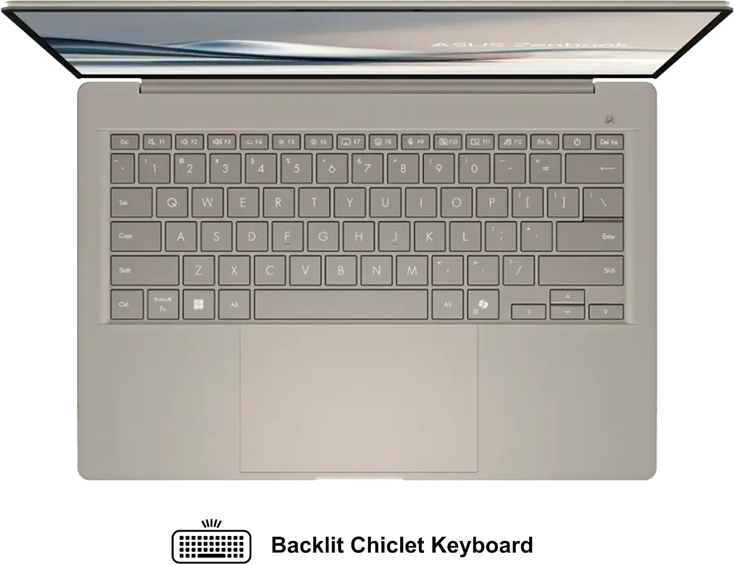 ASUS Zenbook A14 Laptop 14' WUXGA OLED (100% DCI-P3, 600nits HDR) Qualcomm 8-core Snapdragon X Plus (Up to 45 Tops) 16GB DDR5 2TB SSD for Creator Business Professional Win11 ICP Hub