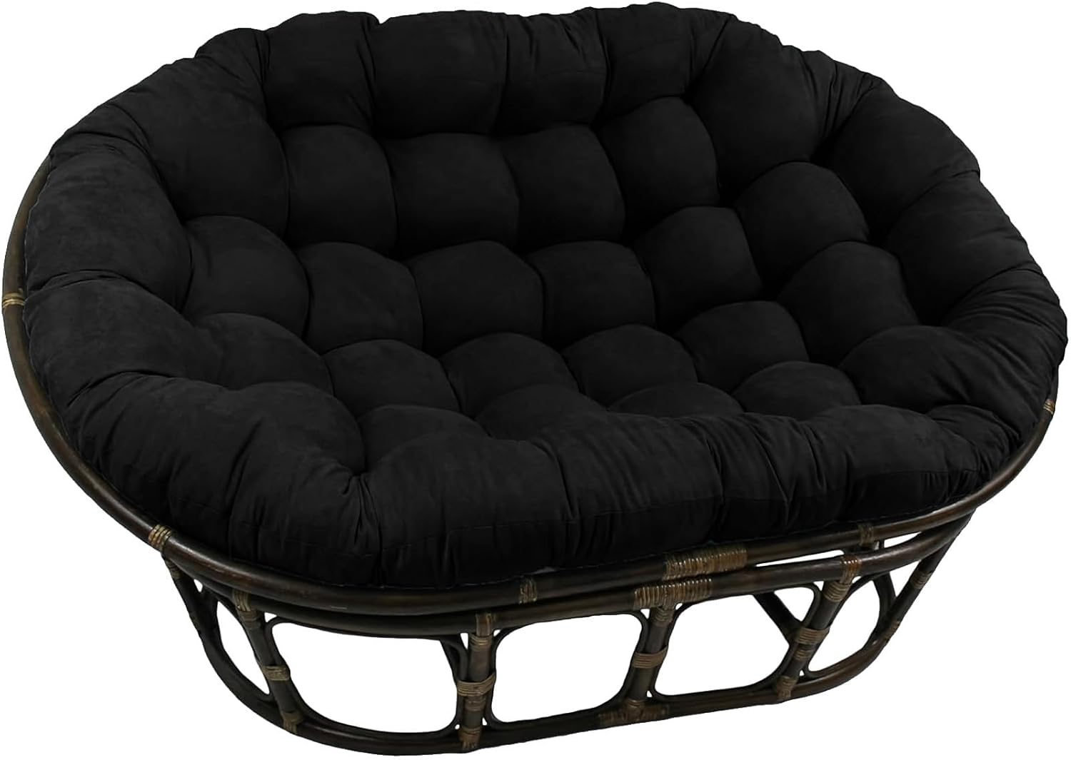 Wicker Papasan Chair Cushion, Shaggy Double Papasan Cushion, Modern Style Cozy Saucer Chair Mat, Soft Thicken Egg Chair Cushion for Round Chair Swing Chair Patio
