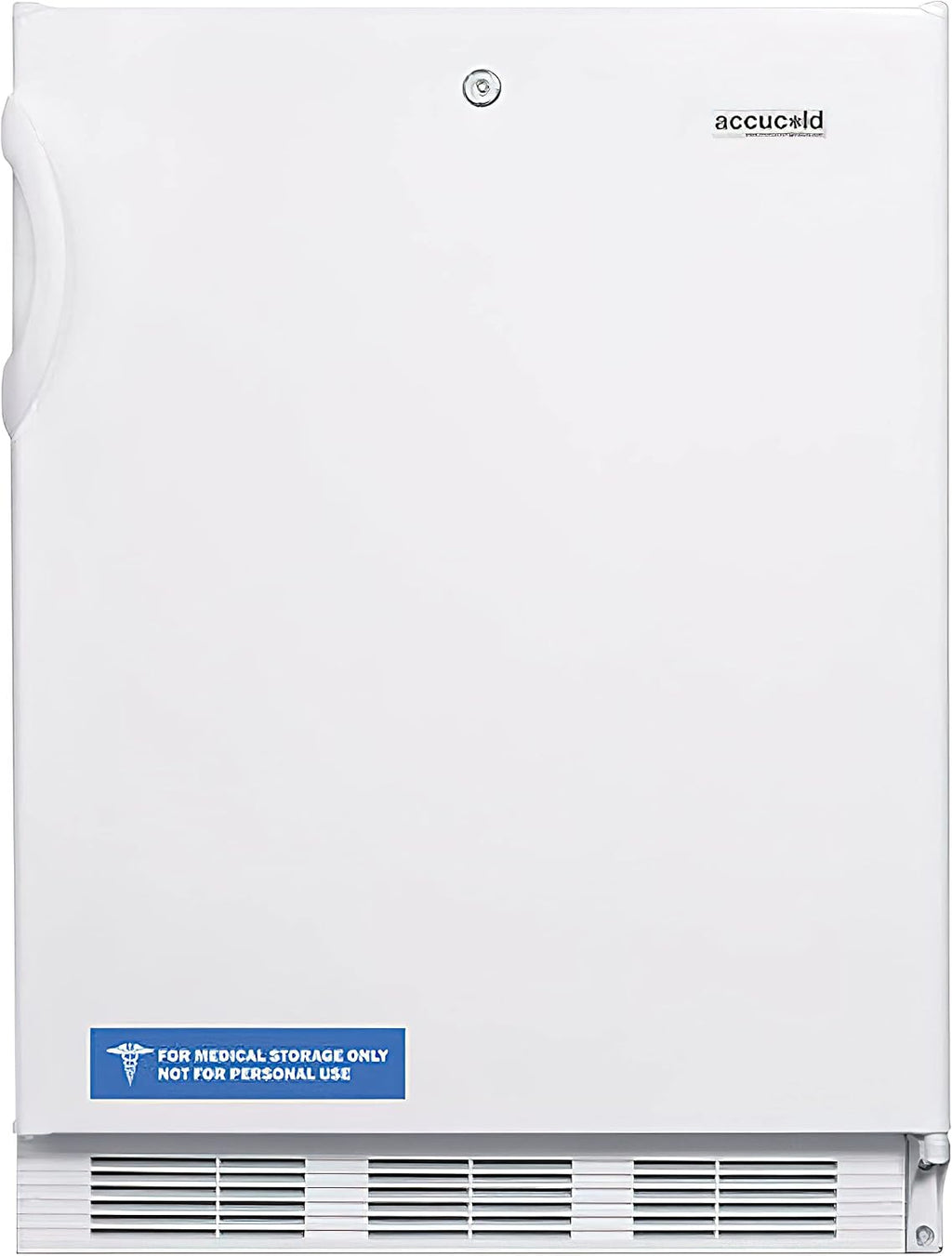 Accucold CT66LWADA General Purpose Medical 24' Wide Refrigerator-Freezer, ADA Compliant, Factory Installed Lock, 5.1 cu.ft Capacity, Adjustable Thermostat, Cycle Defrost, Interior Light