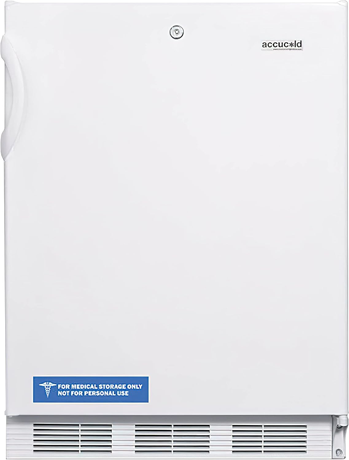 Accucold CT66LWADA General Purpose Medical 24' Wide Refrigerator-Freezer, ADA Compliant, Factory Installed Lock, 5.1 cu.ft Capacity, Adjustable Thermostat, Cycle Defrost, Interior Light