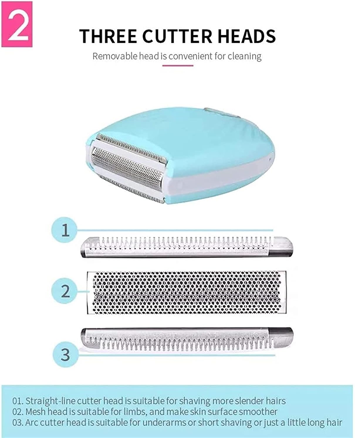 Epilator for Women,Electric Hair Removal for Face Leg Armpit Arm Bikini Line Body,Wet & Dry, Cordless,USB Rechargeable (Color : Pink)