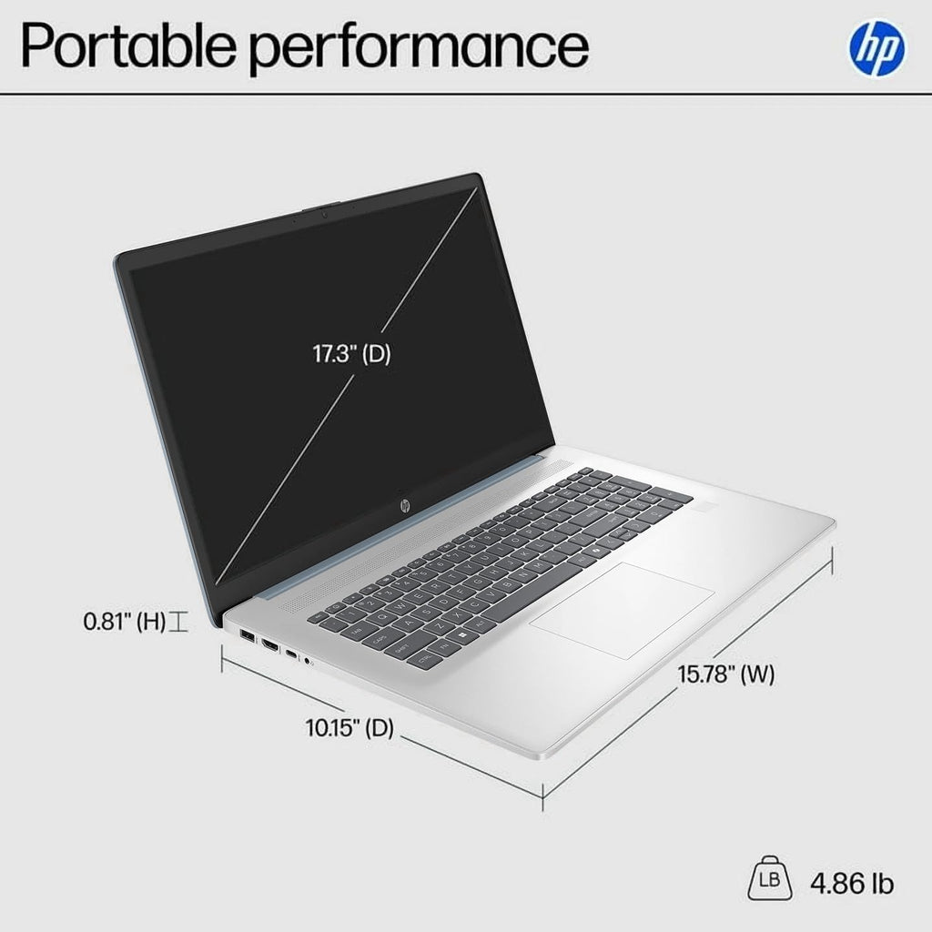 HP 17.3' Touchscreen Laptop, Windows 11 Pro, Intel 12-Core Ultra 7 255U(up to 5.2 GHz), 17 inch HD+ Anti-Glare Touch Screen, 32GB DDR5, 1TB SSD, Copilot Key, Backlit KB, Bluetooth 5.4, w/Accessories