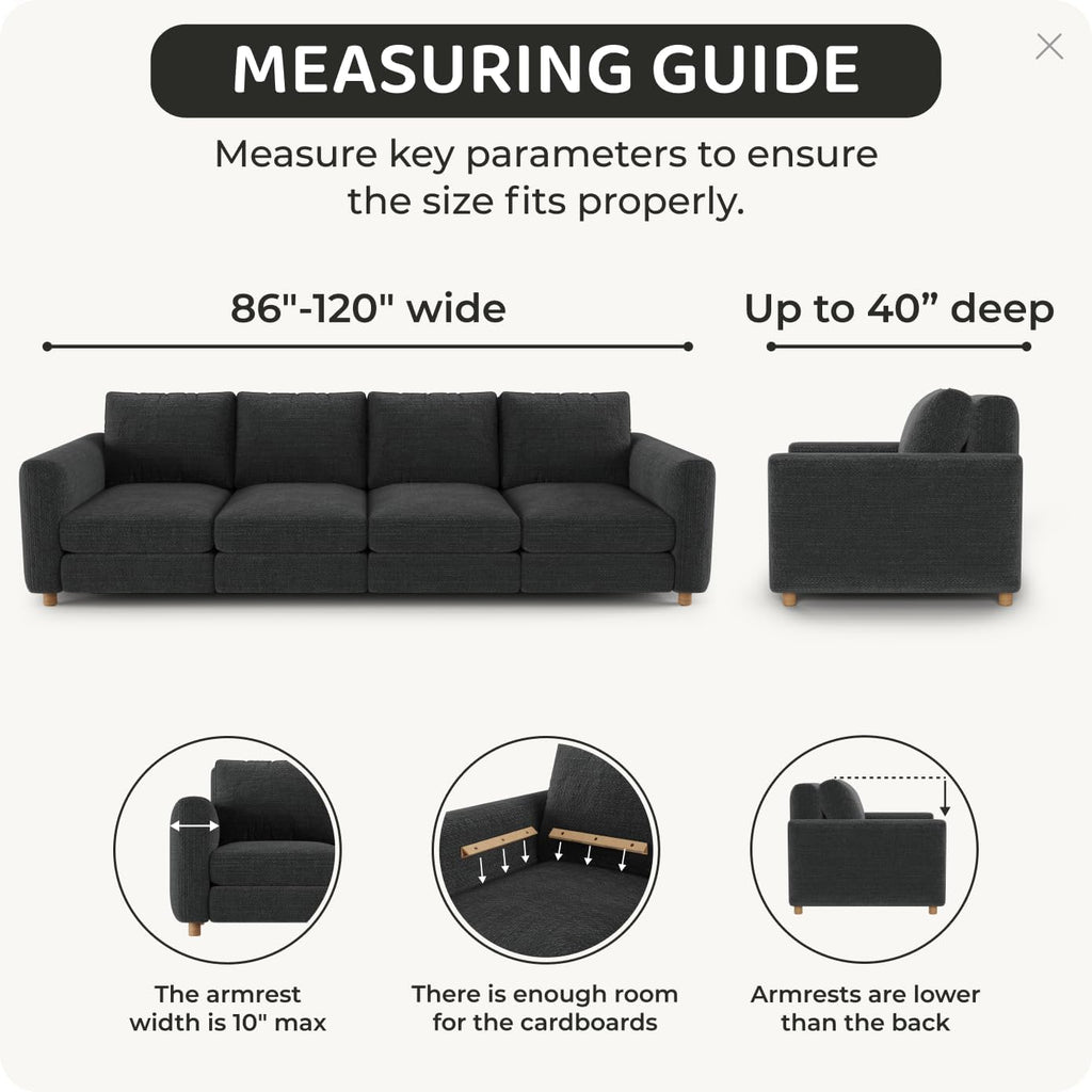 PAULATO BY GA.I.CO. Stretch Sofa Slipcover 1-Piece Elastic Couch Covers for 3-Seater & 4-Seater Sofa Loveseat Armchair Non-Slip Cover Machine Washable Protector – Marsala (86'-120' Wide)