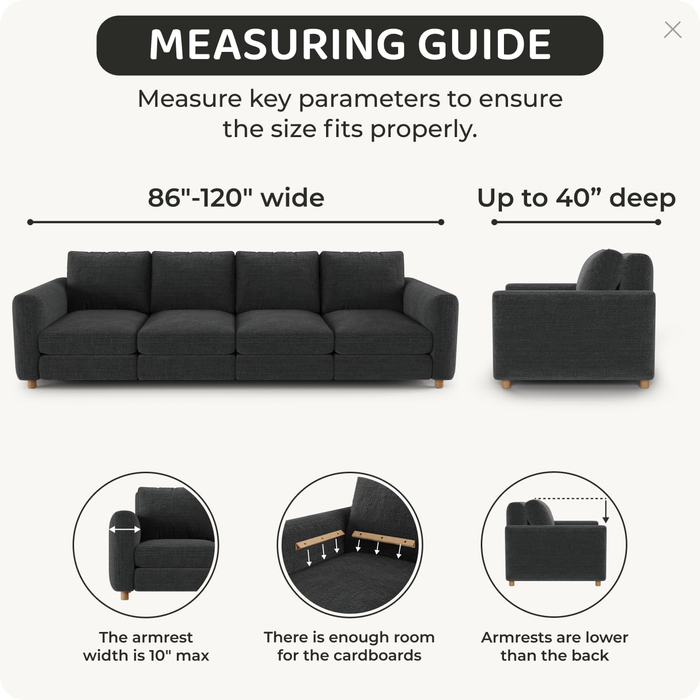 PAULATO BY GA.I.CO. Stretch Sofa Slipcover 1-Piece Elastic Couch Covers for 3-Seater & 4-Seater Sofa Loveseat Armchair Non-Slip Cover Machine Washable Protector – Marsala (86'-120' Wide)