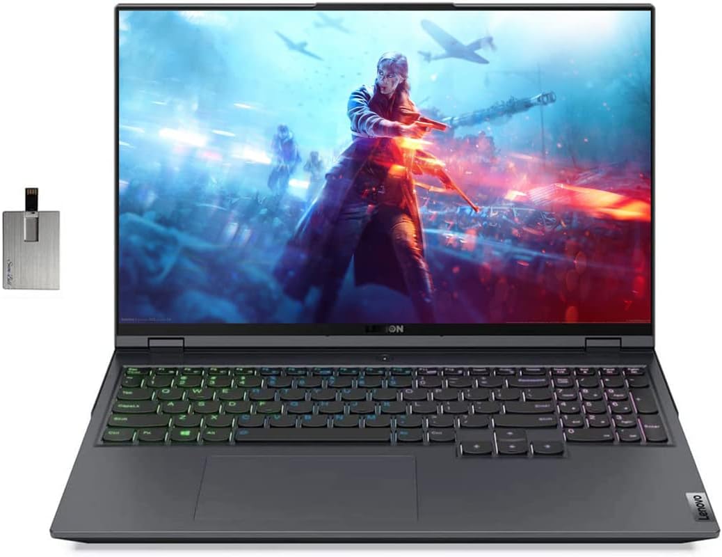 Lenovo Legion 5 Pro 16' QHD 165Hz Gaming Laptop, AMD Ryzen 7 5800H, 16GB RAM, 1TB PCIe SSD, NVIDIA GeForce RTX 3070, Backlit Keyboard, 720P Webcam, Grey, Win 11 Pro, 32GB Hotface USB Card (Renewed)