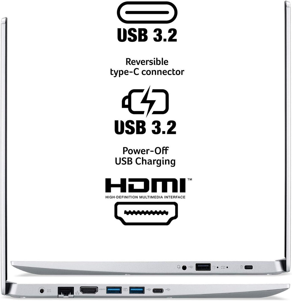 acer Aspire 5 A515-45-R74Z Slim Laptop | 15.6' Full HD IPS | AMD Ryzen 5 5500U Hexa-Core Mobile Processor | AMD Radeon Graphics | 8GB DDR4 | 256GB NVMe SSD | WiFi 6 | Backlit KB | Windows 11 Home