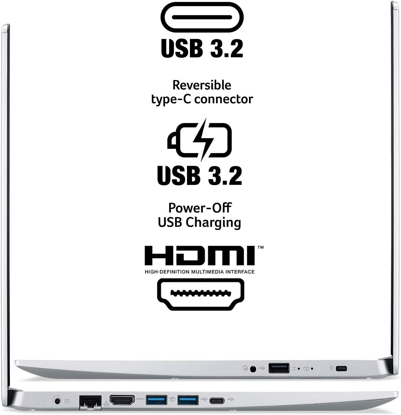 acer Aspire 5 A515-45-R74Z Slim Laptop | 15.6' Full HD IPS | AMD Ryzen 5 5500U Hexa-Core Mobile Processor | AMD Radeon Graphics | 8GB DDR4 | 256GB NVMe SSD | WiFi 6 | Backlit KB | Windows 11 Home