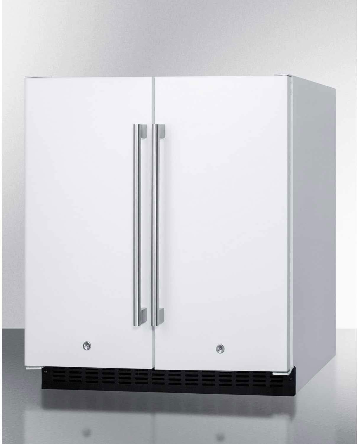 FFRF3075W 30' Compact Side by Side Refrigerator and Freezer with 5.4 cu. ft. Capacity Frost-Free Operation Factory Installed Lock LED Lighting Digital Thermostat Temperature and Door Alarm in White