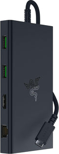 Razer USB C Dock: 11-in-1 Portable USB-C Travel Hub, 4K 60Hz HDMI, Ethernet, Card Reader, USB-C & USB-A, 3.5mm Audio,85W PD Charging for Laptop & Tablet, Durable All-Metal Build, PC & Mac - Black
