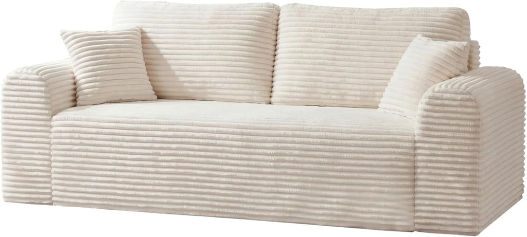 Modern 3 Seater Cloud Loveseat Sofa Couch in a Box - 86.6'' High-Density Foam Boneless Love Seat Sofa with Deep Seating and Wider Rolled Armrest for Living Room | Breathable material, Anti-slip