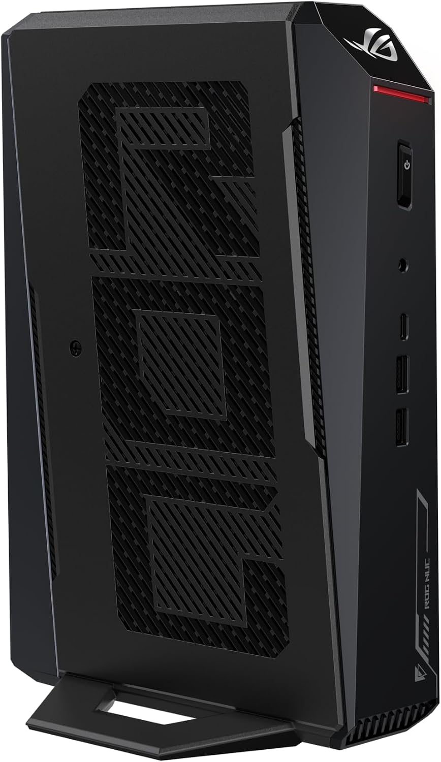 ROG NUC (2025) Gaming Mini PC with Intel® Core™ Ultra 9 (Series 2) ARL-HX CPU, NVIDIA® GeForce RTX™ 5070 MobileGPU, 32GB DDR5 RAM, 1TB NVMe SSD, Thunderbolt™ 4, Triple-Fan Cooling, and ARGB Lighting