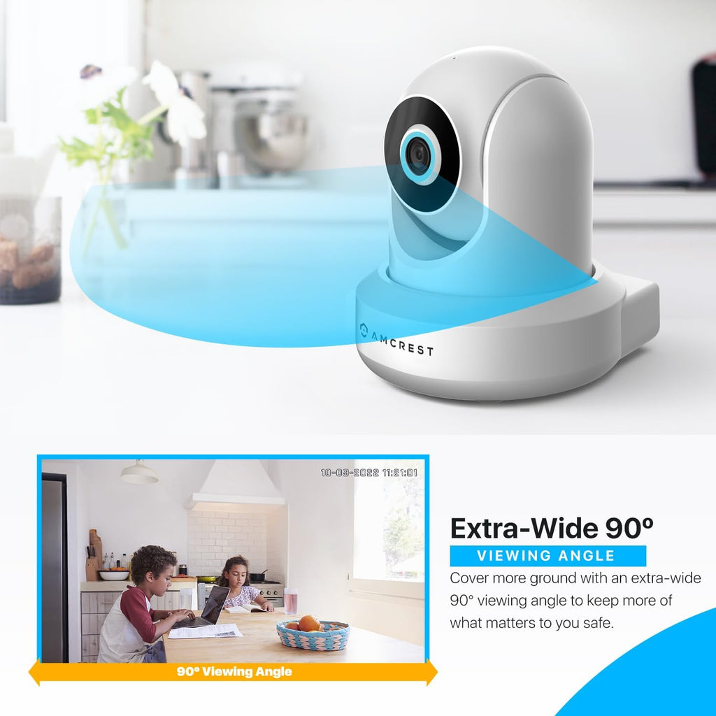 Amcrest Pack of 2, ProHD 1080P WiFi/Wireless IP Security Camera IP2M-841 Pan/Tilt, 2-Way Audio, Optional Cloud Recording, Full HD 1080P 2MP, Super Wide 90° Viewing Angle, Night Vision (White)