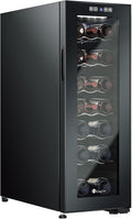 KingChii 18 Bottle Wine Cooler Refrigerator Freestanding Wine Fridge - Intelligent Digital Control, Low Noise Professional Compressor, Stainless Steel & Tempered Glass for Home, Office, or Kitchen