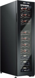 KingChii 27 Bottle Wine Cooler Refrigerator Freestanding Wine Fridge - Intelligent Digital Control, Low Noise Professional Compressor, Stainless Steel & Tempered Glass for Home, Office, or Kitchen