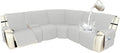 Arfntevss Recliner Sectional Couch Covers 1OO% Waterproof L Shape Sofa Cover for Reclining L Shaped Sectional Slipcover Dog Washable Corner Non Slip Protector (5 Seater with 1 Console, Light Gray)