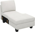 Belffin Sectional Storage Chaise Module for Modular Sectionals. Right-Facing Chaise. Beige.