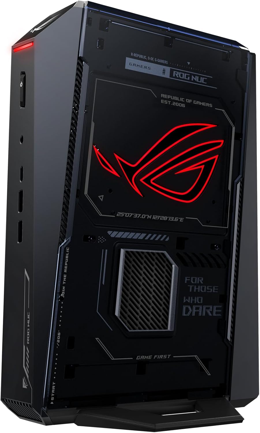 ROG NUC (2025) Gaming Mini PC with Intel® Core™ Ultra 9 (Series 2) ARL-HX CPU, NVIDIA® GeForce RTX™ 5070 MobileGPU, 32GB DDR5 RAM, 1TB NVMe SSD, Thunderbolt™ 4, Triple-Fan Cooling, and ARGB Lighting