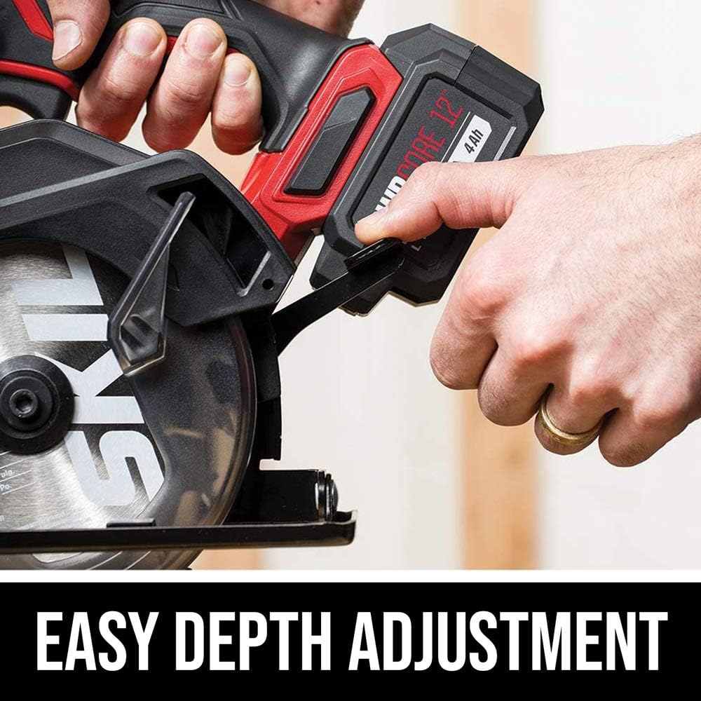 SKIL 2-Tool Kit: PWRCore 12 Brushless 12V 1/2 Inch Cordless Drill Driver and 5-1/2 Inch Brushless Circular Saw, with 4.0Ah Lithium Battery and PWRJump Charger - CB742701