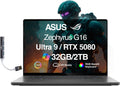 ASUS ROG Zephyrus G16 AI Gaming Laptop 16.0' ROG Nebula OLED FHD+ Display (Intel Ultra 9-285H, GeForce RTX 5080 16GB, 32GB LPDDR5X, 2TB SSD, RGB KB, Wi-Fi 7, BT 5.4, Win11Pro) w/DKZ USB Port Expander