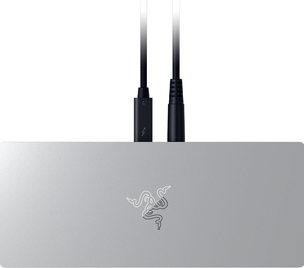 Razer Thunderbolt 5 Dock: 11 Port Docking Station with M.2 SSD Slot - 120Gbps Transfer Speeds - 3X 4K Displays at 144 Hz on TB5/4 Laptops - 140W PD Charging - Active Cooling - TB Share - Mercury
