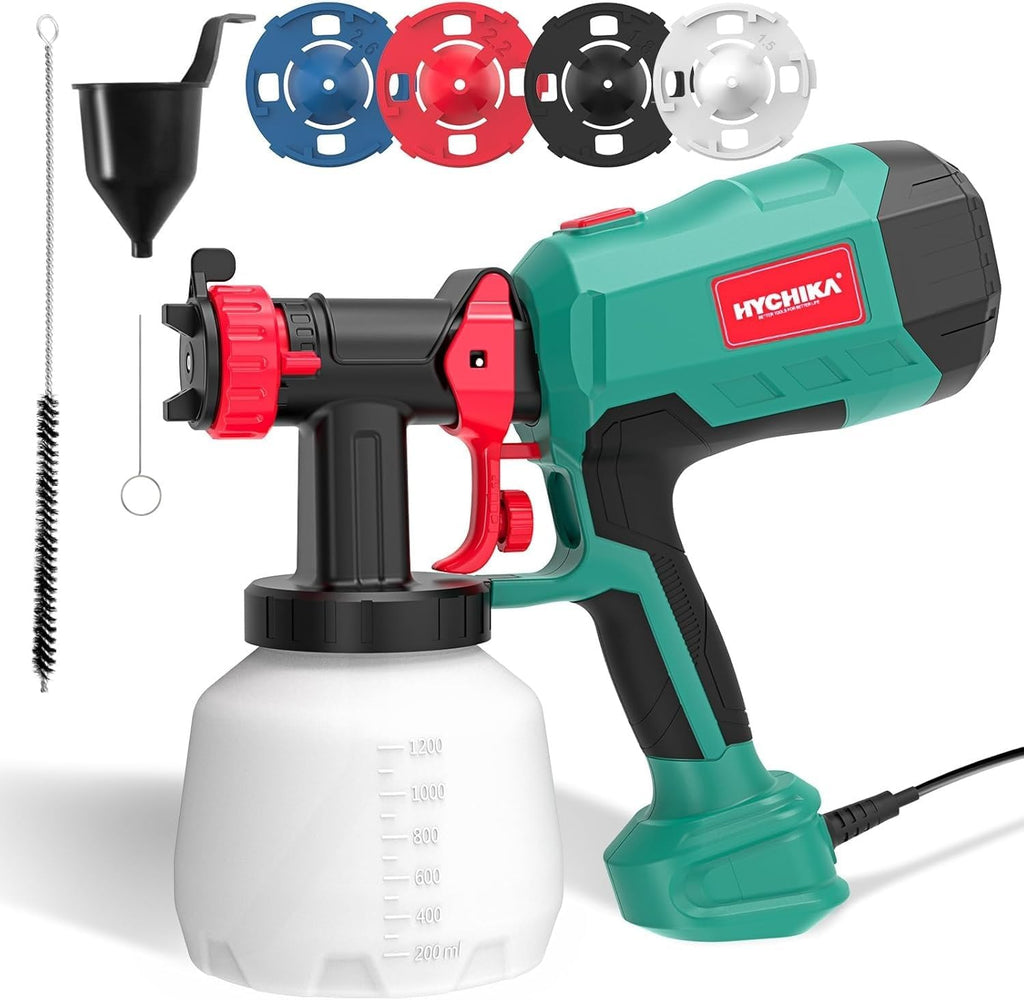 HYCHIKA Heat Gun,Orbital Sander 3.8Amp 450W,6.2A Mini Circular Saw,Reciprocating Saw,180W Rotary Tool,Paint Sprayer,50W LED Work Light,7-Tool Power Tool Combo Kit