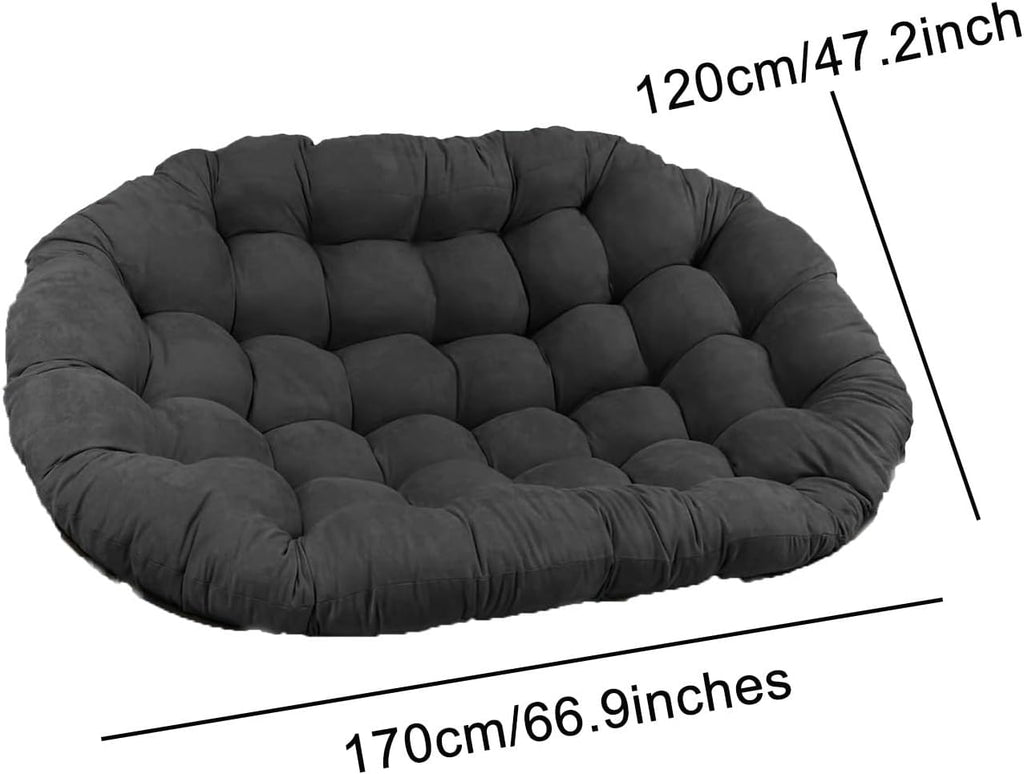 Wicker Papasan Chair Cushion, Shaggy Double Papasan Cushion, Modern Style Cozy Saucer Chair Mat, Soft Thicken Egg Chair Cushion for Round Chair Swing Chair Patio