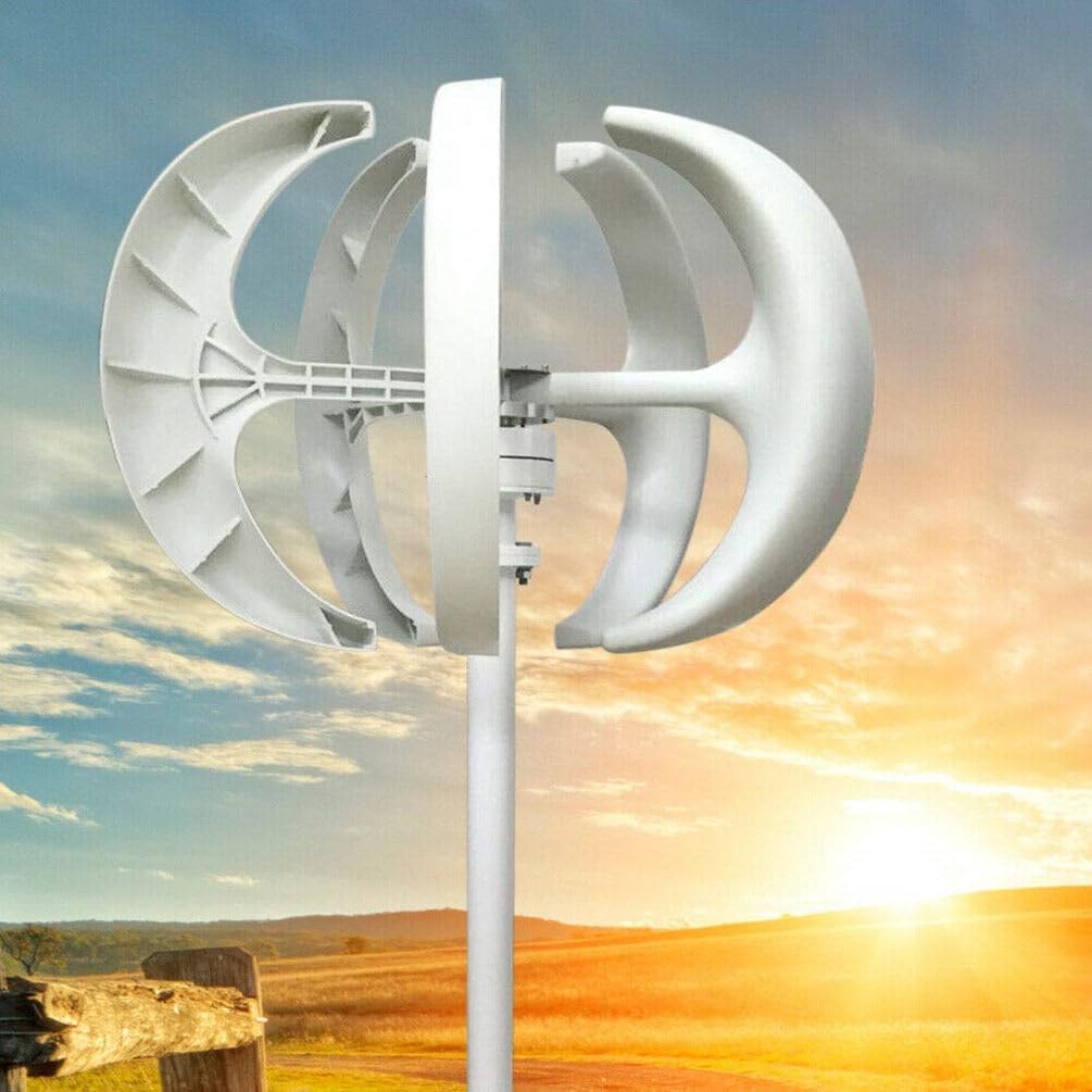 400W 600W 800W 1000W 1200W Vertical Axis Wind Turbine Model DIY 5 Blades Three Phase Permanent Magnet Brushless Generator Vertical Axis Breeze Portable Low Speed Outdoor Windmill,24V-600W